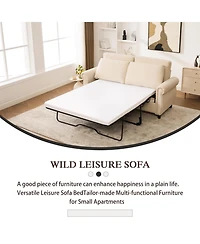 Streamdale Furniture Sleeper Sofa Bed, Pull Out Couch, 2-Seater Linen Convertible Sofa