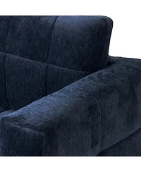 Streamdale Furniture Chenille Box-Tufted Sofa with Stainless Steel Legs