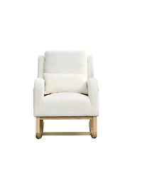 Streamdale Furniture 27.5" Modern Accent Rocker Armchair w/ Lumbar Pillow & Pockets