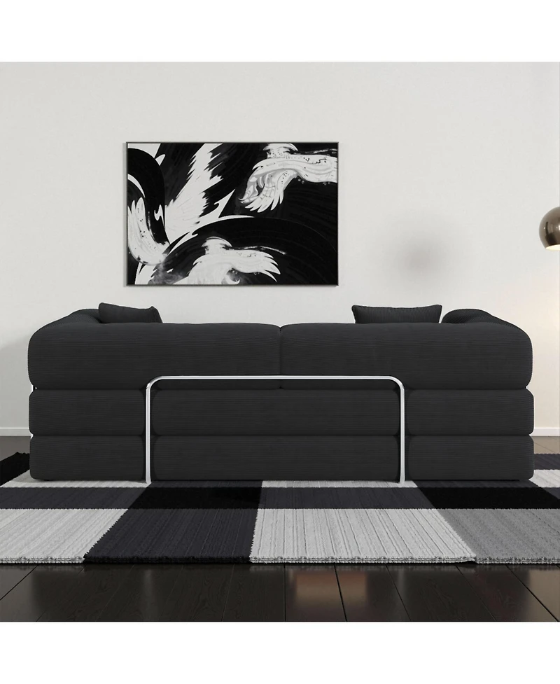 Streamdale Furniture Modular sofa convertible pudding block sofa bed with armrests