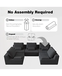 Streamdale Furniture Oversized Modular Boucle Sectional Sofa - Convertible Spacious Foam-Filled