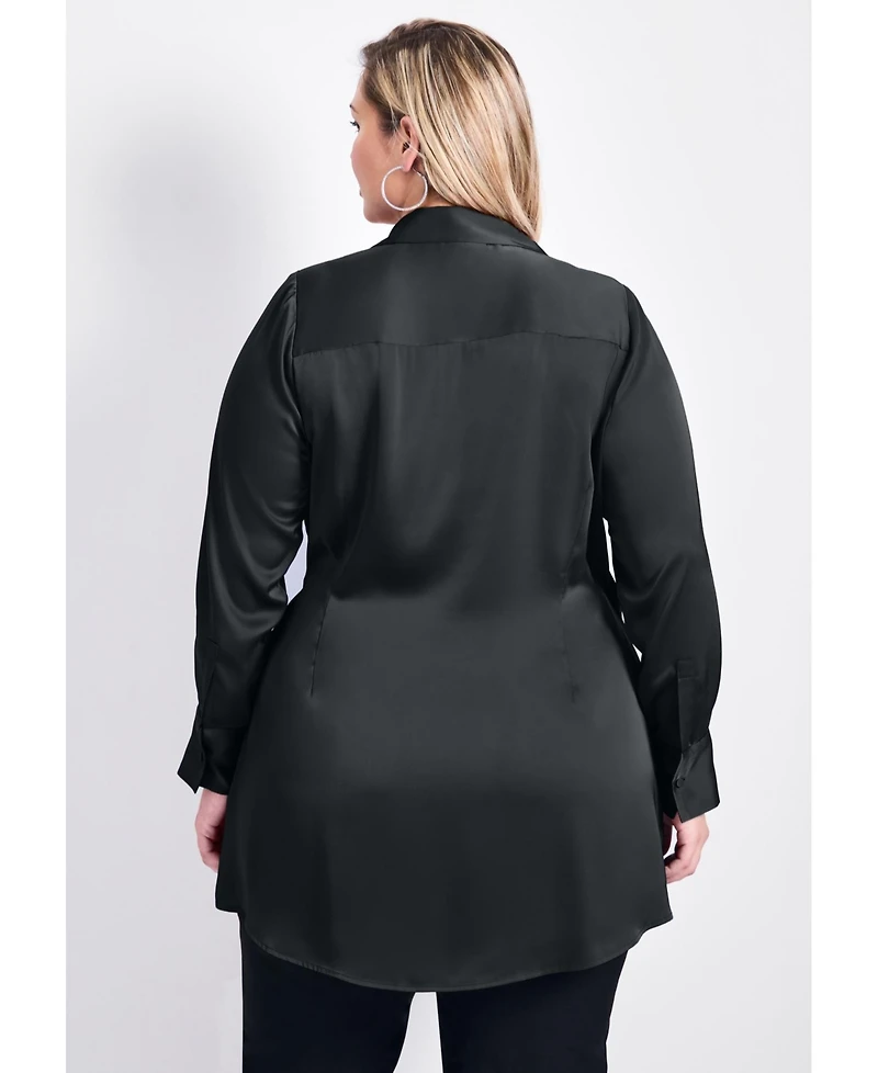 Avenue Women's Goldi Satin Wrap Blouse