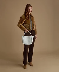 Furniq Uk Women's Cropped Shearling Jacket