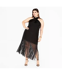 City Chic Plus Calypso Fringe Dress