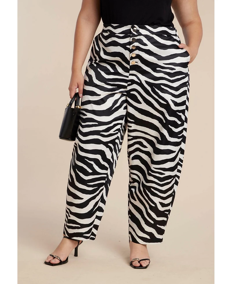 Eloquii Women's Barrel Leg Pant