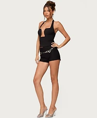 Edikted Women's Stassy Abstract Cutout Halter Top