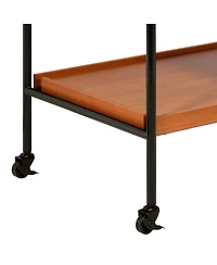 Clihome Lisses Chrome Finish Serving Cart