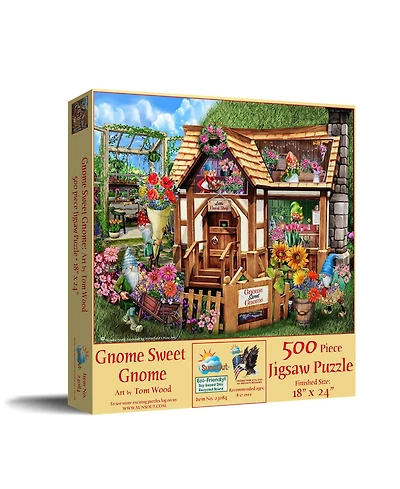 SunsOut Gnome Sweet Gnome 500 piece Jigsaw Puzzle