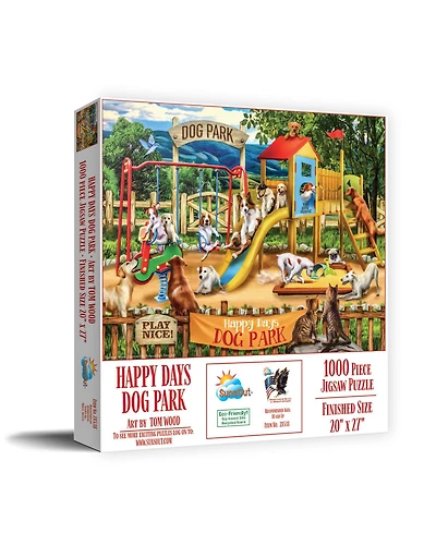 SunsOut Happy Days Dog Park 1000 piece Jigsaw Puzzle for Adults