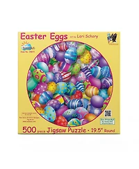SunsOut Easter Eggs 500 piece Jigsaw Puzzle for Adults Round Easter