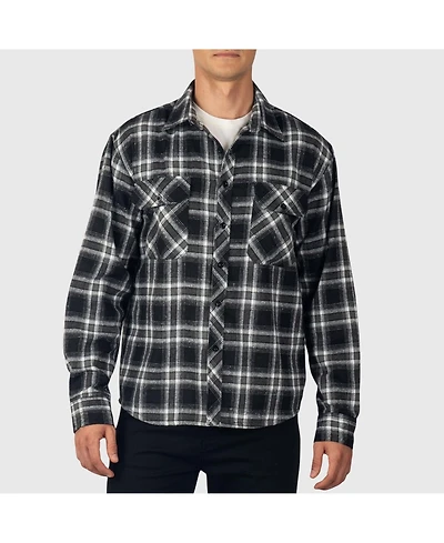 Alpine Swiss Men Plaid Flannel Shirt Jacket Button Down Long Sleeve Cotton Blend Shirts
