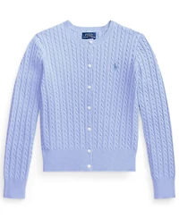 Polo Ralph Lauren Girls' 7-16 Mini-Cable Button Front Cardigan
