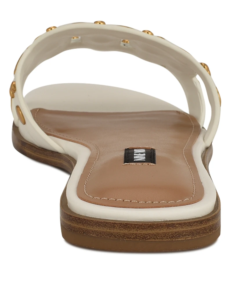 Nine West Women's Gomaz Embellished Flat Slip-On Sandals