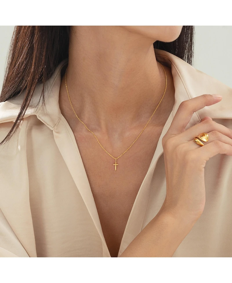 Bearfruit Jewelry 14k Gold Plated Marielle Mini Cross Necklace Holiday Gift Idea.