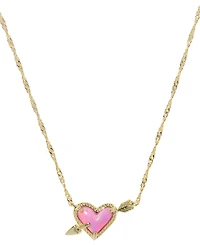 Kendra Scott Opalescent Resin Ari Heart Arrow Short Pendant Necklace