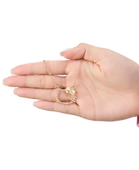 Hello Kitty Outline Pendant Necklace with Chain in Gold Tone