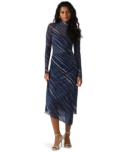 Steve Madden Women's Blare Mock Neck Bodycon Midi Dress