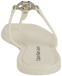 Calvin Klein Women's Ellye Logo T-Strap Flat Slip-On Sandals