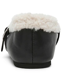 Steve Madden Women's Lodge Cozy Adjustable Strap Mary-Jane Flats