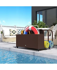 Outsunny Pool Storage Bin Rolling Cart, Rat Float Toy Organizer,