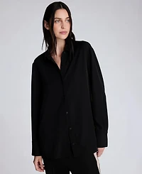 Kenneth Cole Women's Oversized Button-Front Collared Shirt