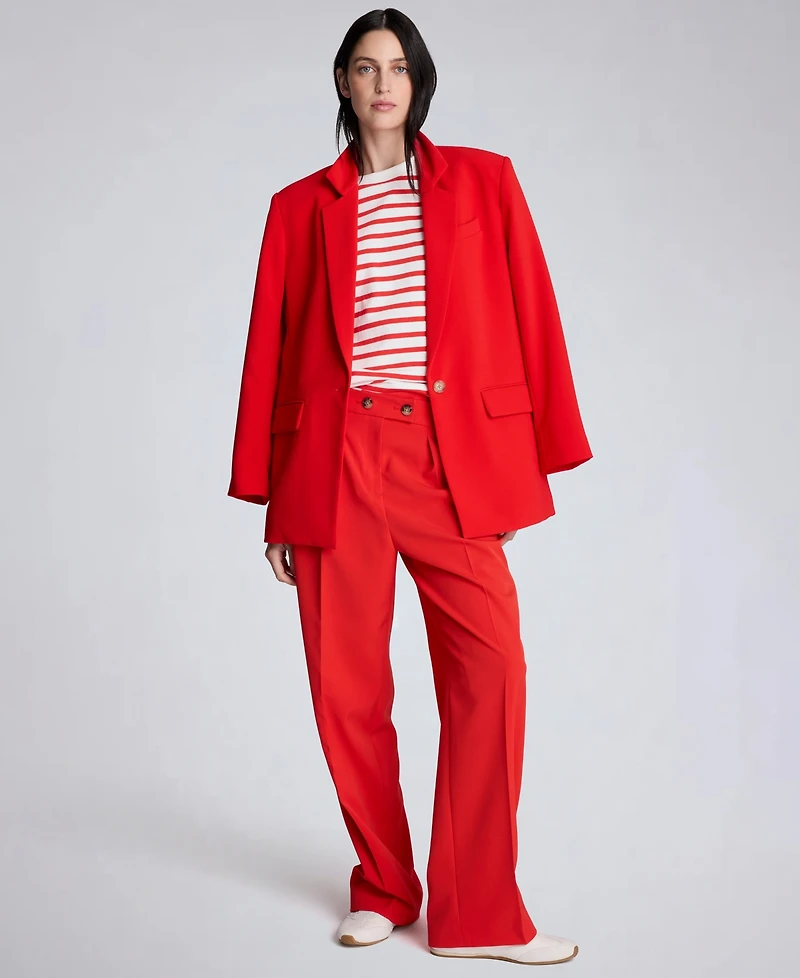 Kenneth Cole Women's Criss Cross Waist Mid Rise Trousers