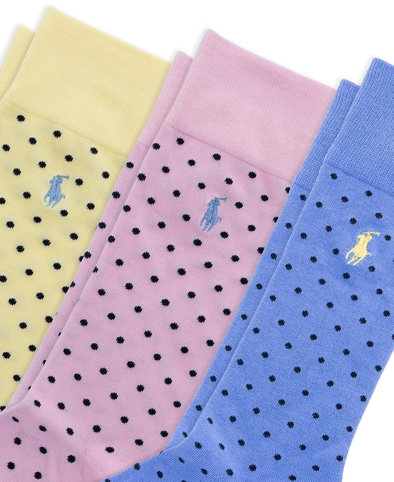 Polo Ralph Lauren Men's 3-Pk. Classic Dot Dress Socks