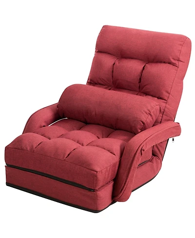 Costway Folding Floor Single Sofa Recliner Chair Lounge Couch