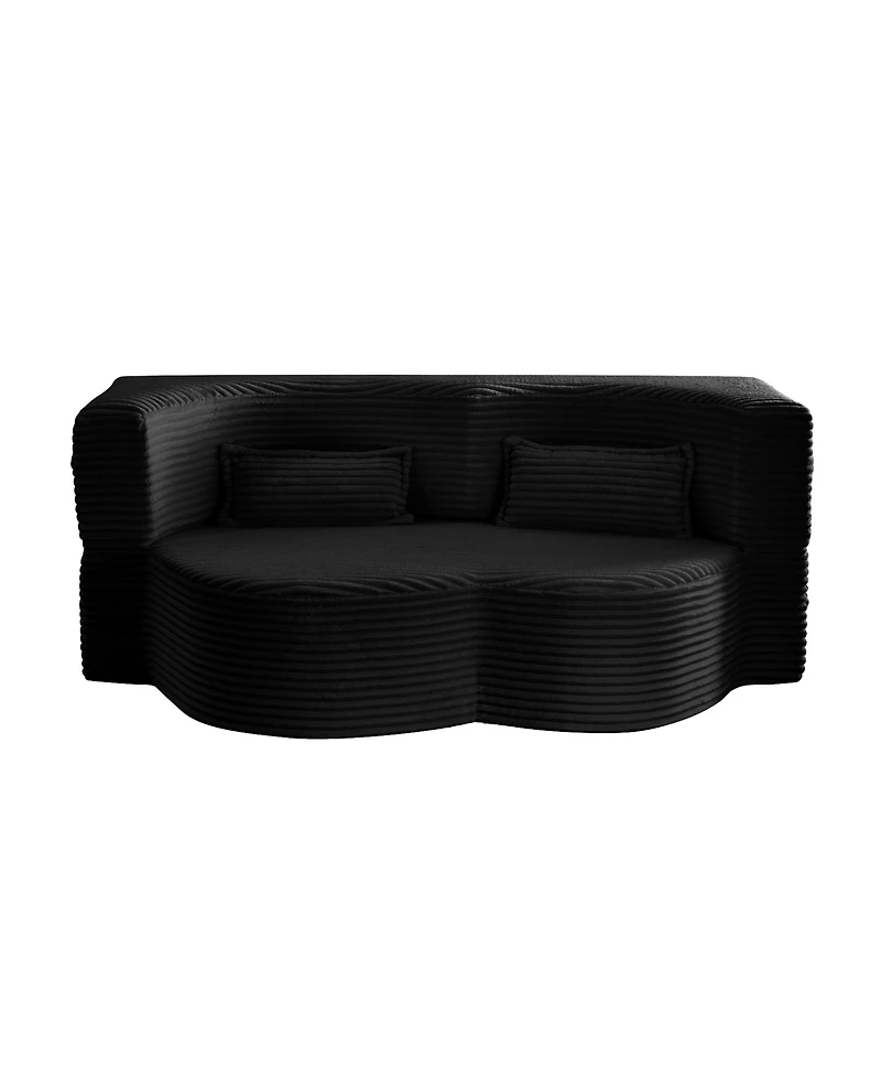 Streamdale Furniture Corduroy Foam Sleeper Sofa Bed with Pillows