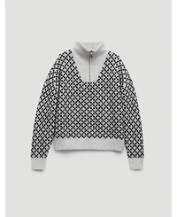 Hush Women's Juno Quarter Zip Mono Jacquard Jumper