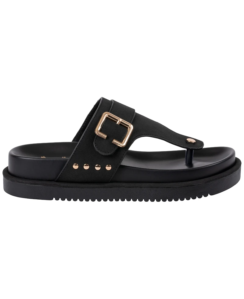 Gc Shoes Women's Buckle Detail Slip-On Flat Sandals