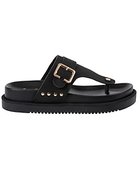 Gc Shoes Women's Buckle Detail Slip-On Flat Sandals