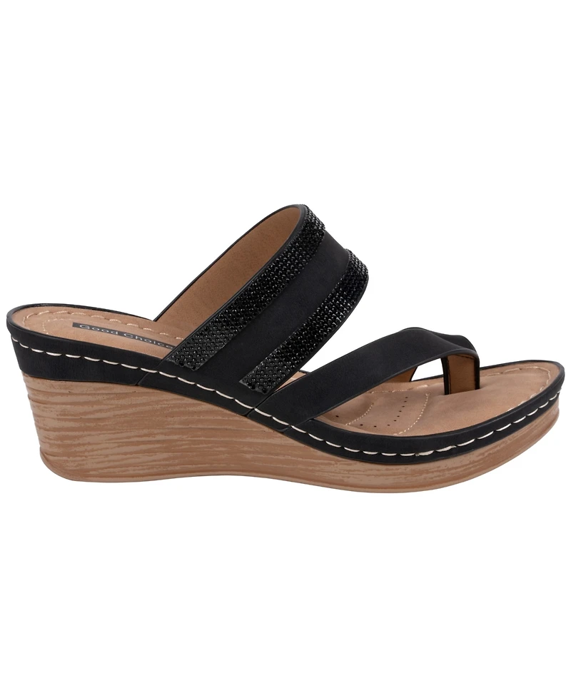 Gc Shoes Women's Slip-On Wedge Heel Sandals