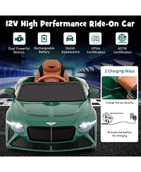Hongge Kids Licensed Bentley Bacalar Ride On Car with Remote Control and Led Lights