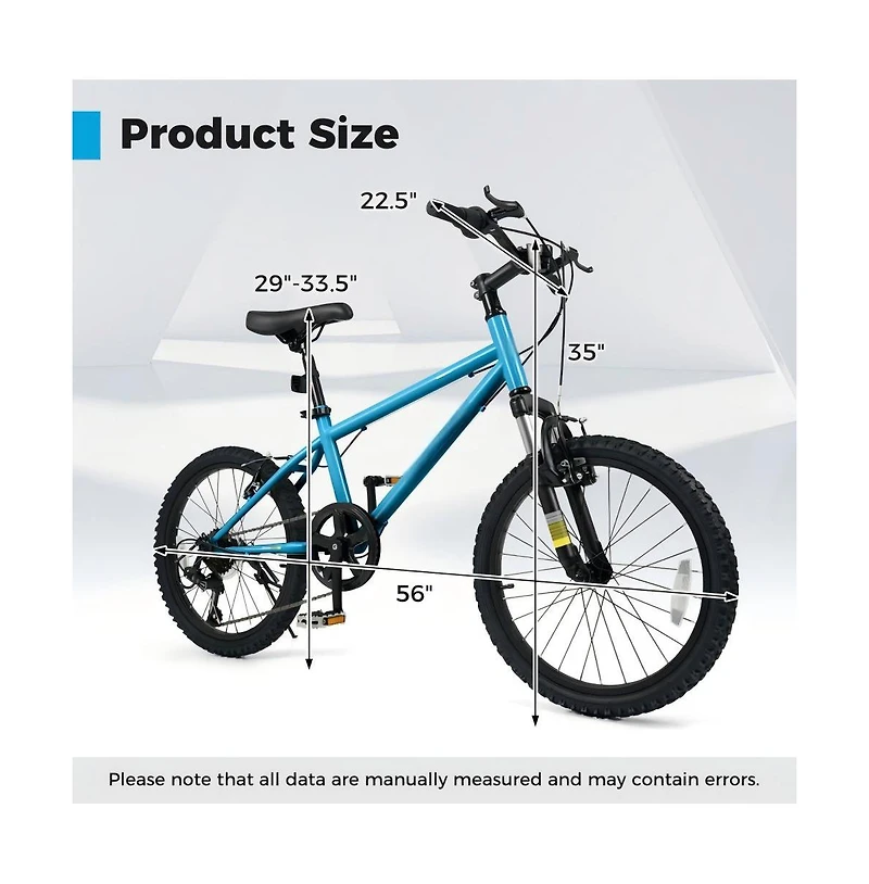Kids Mountain Bike with Suspension Fork Six Speed Drivetrain and Dual V Brakes