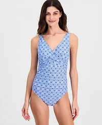 Island Escape Women's Monterey V-Neck One-Piece Swimsuit, Macy's Exclusive