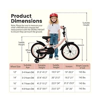 Kids Adjustable Training Bicycle with Dual Brakes and All Terrain Tires