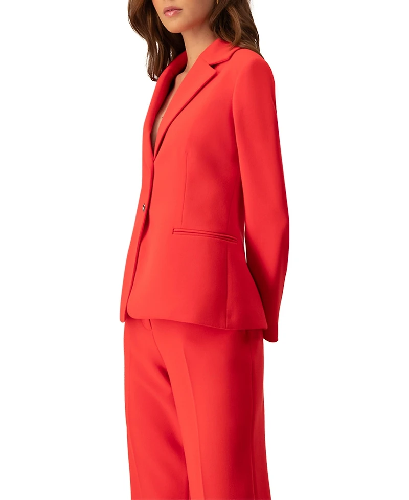 Ivonne Women's Single-Button Blazer Vibrant Red