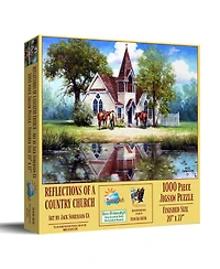 SunsOut Reflections of a Country Church 1000 piece Jigsaw Puzzle for Adults