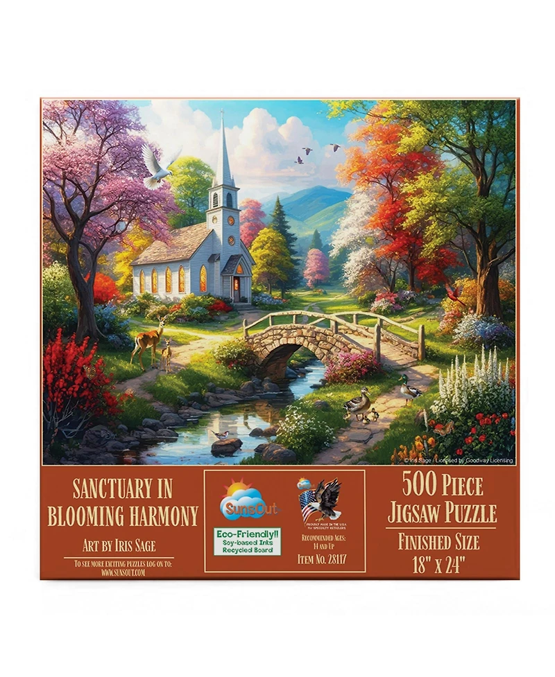 SunsOut Sanctuary in Blooming Harmony 500 piece Jigsaw Puzzle for Adults
