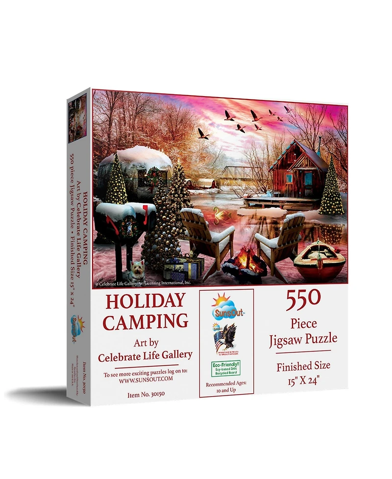 SunsOut Holiday Camping 550 piece Jigsaw Puzzle for Adults Christmas