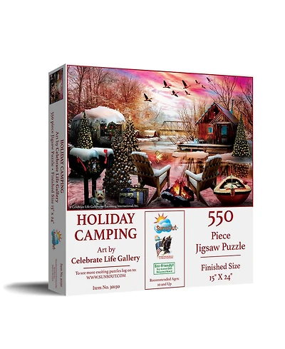 SunsOut Holiday Camping 550 piece Jigsaw Puzzle for Adults Christmas