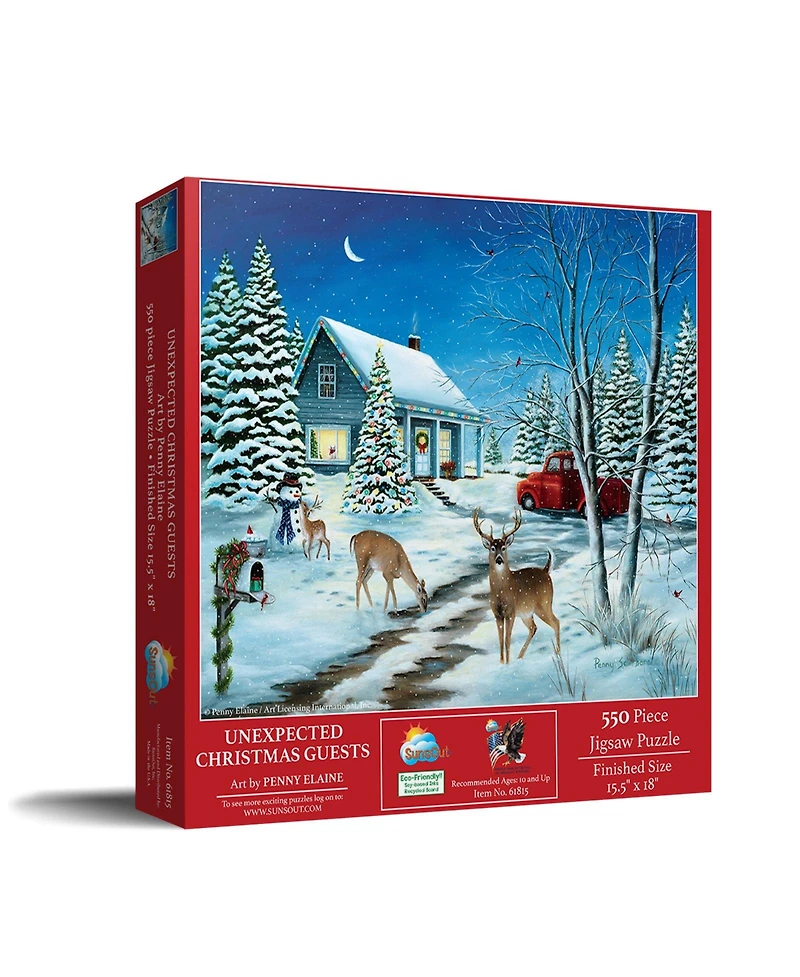 SunsOut Unexpected Christmas Guests 550 piece Jigsaw Puzzle for Adults Christmas