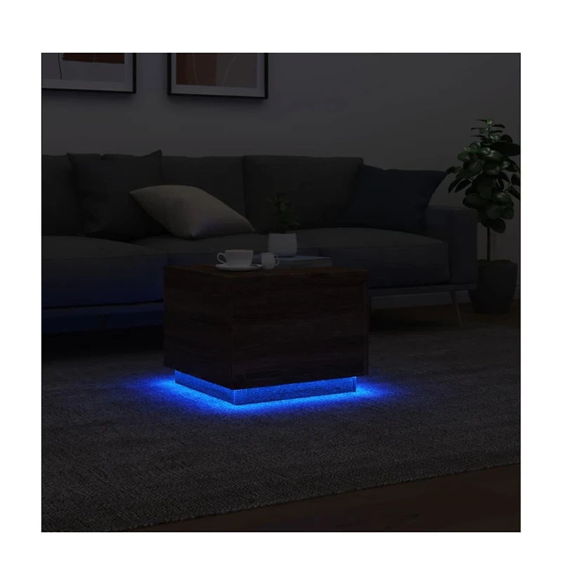 vidaXL Coffee Table Brown Oak Engineered wood 19.7x19.7x15.7 in