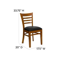 Emma+Oliver Ladder Back Wooden Restaurant Dining Chair