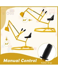 Hongge Kids Metal Sand Digger Ride On Toy Excavator with 360° Swivel Seat