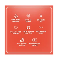 RadioShack 80W IPX5 Splashproof Powerful Portable Bluetooth Speaker Black & Orange with Tws for Pairing