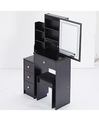 Streamdale Furniture Streamdale Compact Bedside Vanity Table with Led Mirror