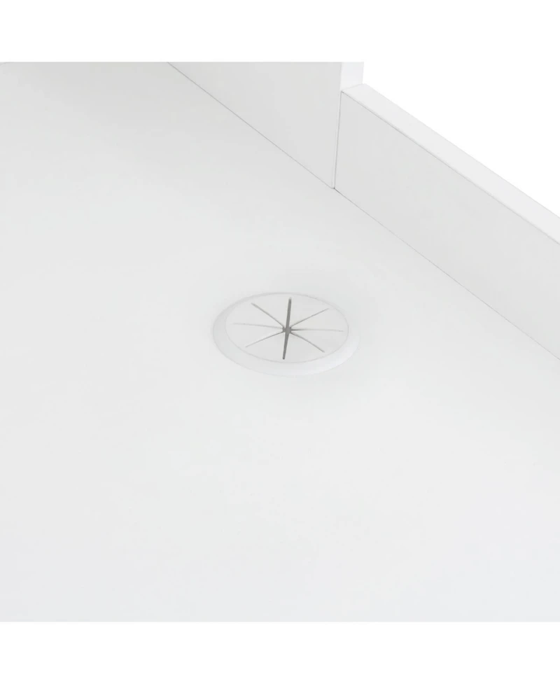 Streamdale L-Shaped Computer Desk with Drawers, Bookshelf, Hutch, White