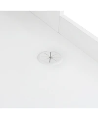 Streamdale L-Shaped Computer Desk with Drawers, Bookshelf, Hutch, White